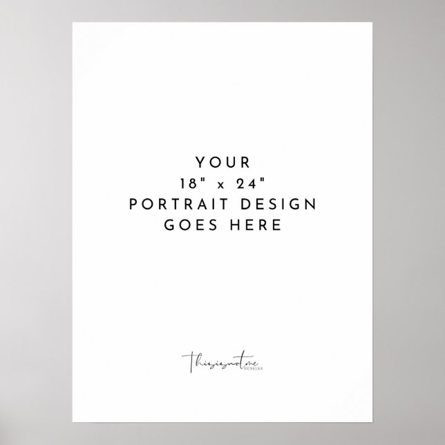 18 x 24-tums Lodrät-mall för Porträtt Poster (Framsidan)