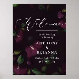 18 x 24 tums Moody Lila Boom bröllop välkommen Poster