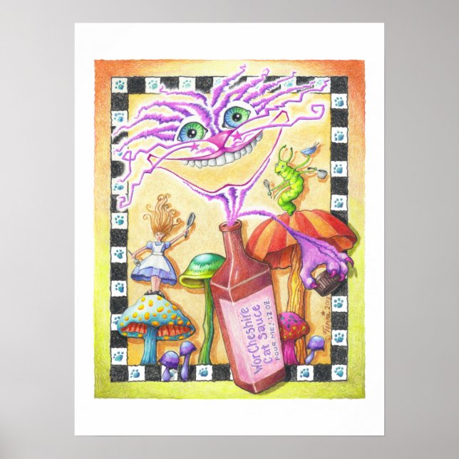 18:x 24-tums POSTER - WorCHESHIRE CAT (Framsidan)