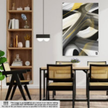 18 x 24-tums Trend Abstrakt Art Canvas Black White