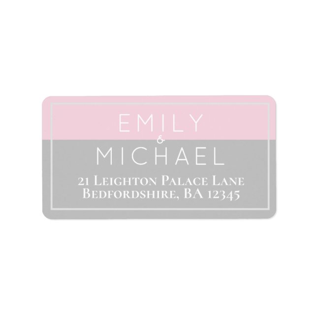 18 x Rosa Grått Modern Returetiketter Adressetikett (Framsidan)