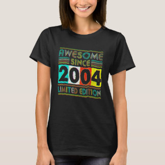 18 Year Old  Awesome Since 2004 18th Birthday Retr T Shirt