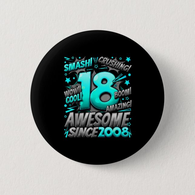 18 Year Old For Boys 18th Birthday Boy 18 Year Old Knapp (Framsida)