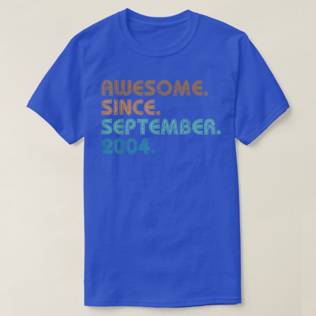 18 Year Old Gifts Awesome Since September 2004 18t T Shirt (Design framsida)