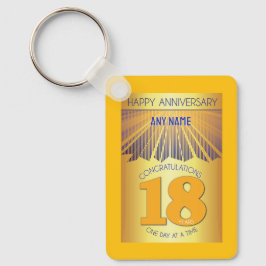 18 Year Sober Anniversary | Golden Ray 12 Step Nyckelring