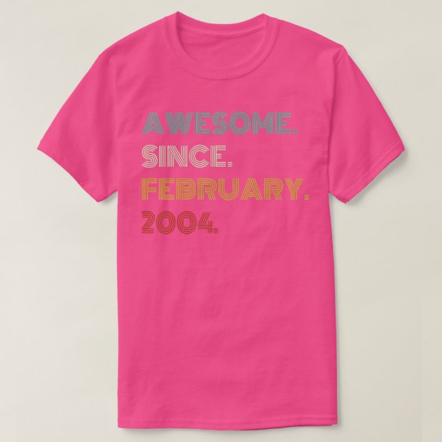 18 Years Old Awesome Since February 2004 18th Birt T Shirt (Design framsida)