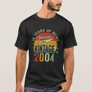 18 Years Old Awesome Vintage 2004 Retro 18Th Birth T Shirt
