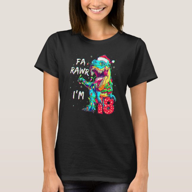 18 Years Old Fa Rawr I'm 18 Dinosaur 18th Birthday T Shirt (Framsida)