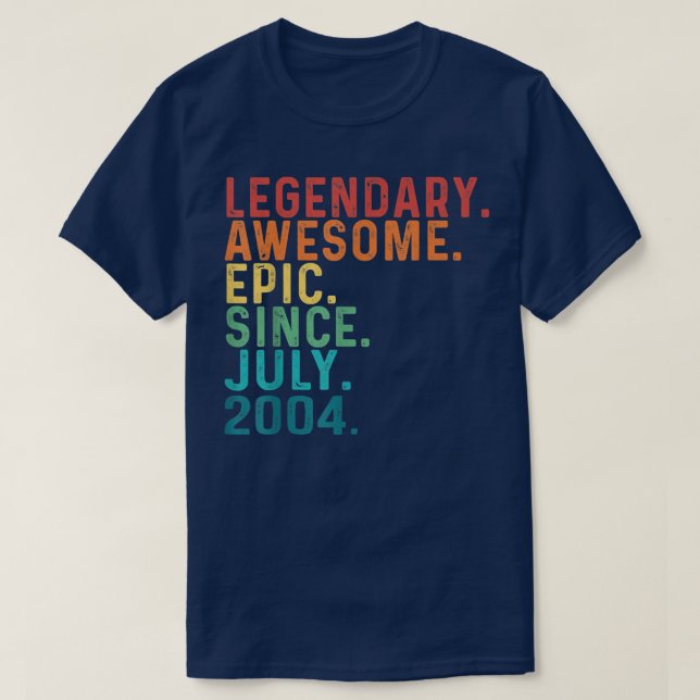 18 Years Old Funny Awesome Since July 2004 18th Bi T Shirt (Design framsida)