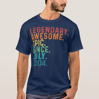 18 Years Old Funny Awesome Since July 2004 18th Bi T Shirt