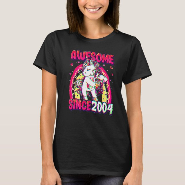 18 Years Old Unicorn Flossing 18th Birthday Girl U T Shirt (Framsida)