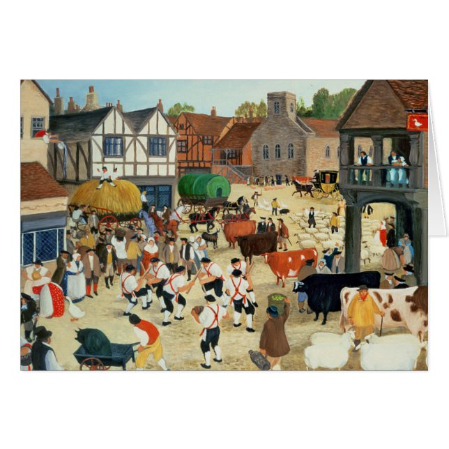 18th århundradeMayfair boskapsmarknad Hälsningskort (Framsidan Horizontal)