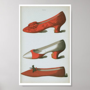 18th ÅrhundradeVictorianmode skor pläterar konst Poster