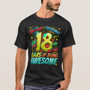 18th Birthday Comic Style Awesome Since 2005 18 Ye T Shirt
