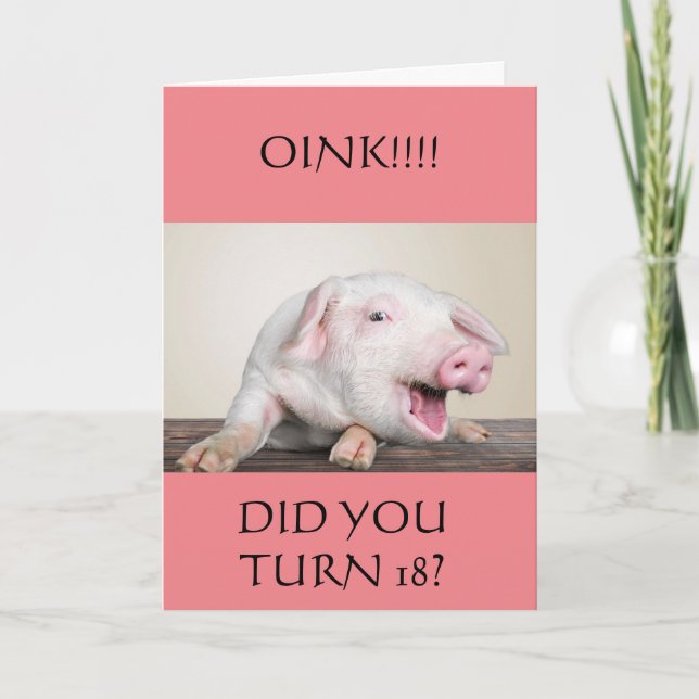 **18th** BIRTHDAY HUMOR FRÅN COMEDIC GRIS Card Kort (Framsida)