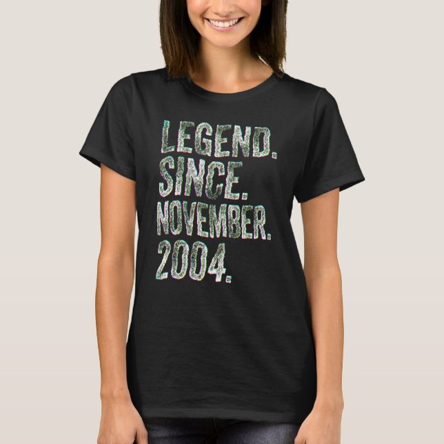 18th Birthday  November Born 18 Years Legend Since T Shirt (Framsida)