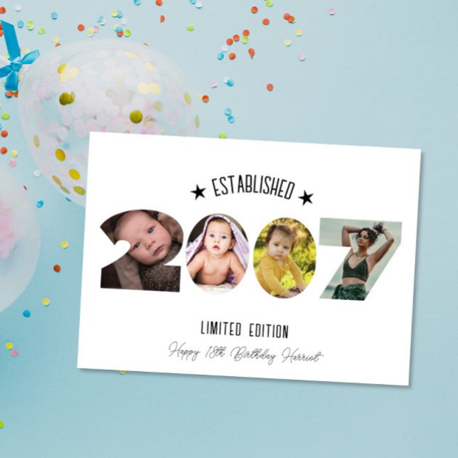 18th birthday Photo Collage established 2007 Tack Kort (Skapare uppladdad)