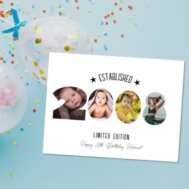 18th birthday Photo Collage established 2008 Tack Kort (Skapare uppladdad)