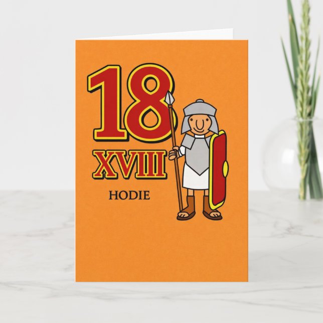 18th Birthday – Roman Numeral XVIII Ancient Rome Kort (Framsida)