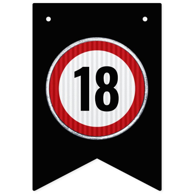 18th Birthday Speed Limit Sign - ANY AGE Vimplar (Första flaggan)
