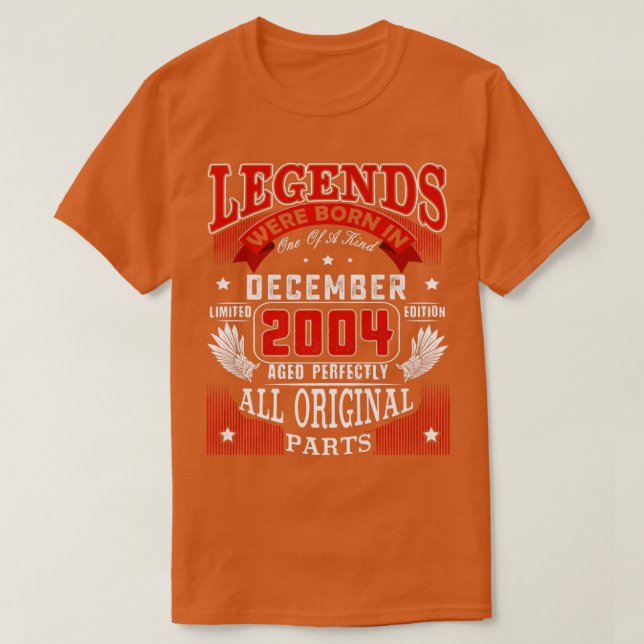 18th Birthday Tee Legends Born In December 2004 18 (Design framsida)