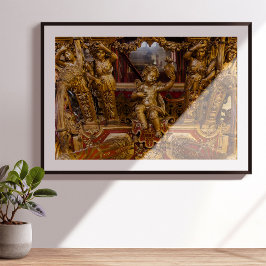 18th c. Coach-uppgifter. Museu dos Coches. Lissabo Fototryck