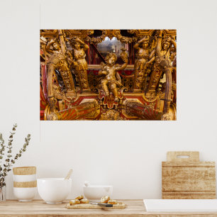 18th c. Coach-uppgifter. Museu dos Coches. Lissabo Poster