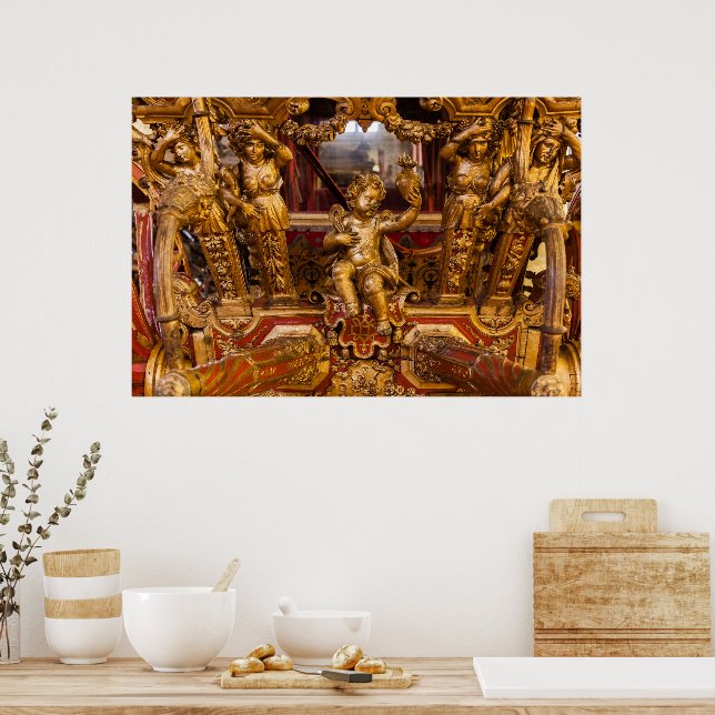 18th c. Coach-uppgifter. Museu dos Coches. Lissabo Poster (Kök)