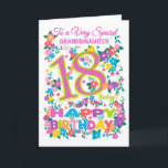 18th födelsedag för chic blommigt för sondotter kort<br><div class="desc">18th födelsedagkort ett mycket nätt,  blommigt för "en mycket speciell sondotter",  med en godisrosa och grönt numrerar 18,  och ord "kliver dottern i godisrosor,  med samla i en klunga av den ljusa blommor och fjärilar och "grattis på födelsedagen" sammanlagt färgerna av regnbågen.</div>