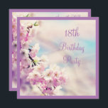 18th födelsedag för härlig blommar inbjudningar<br><div class="desc">En härlig modern samtida blom- födelsedagdesign som är passande för något kvinnligt av någon ålder. Utskrivavet bedöva avbildar av den nätt rosa- och vitblommar på en bedöva pastell färgad bakgrund med en älskvärd lila gränsram. Det omvänt av denna födelsedagmall har samma som skrivs ut för att avbilda, och din händelse...</div>