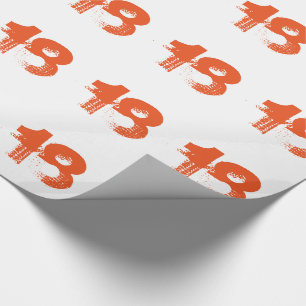 18th födelsedag för någon, orange på white. presentpapper