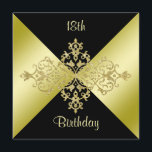 18th födelsedag för svart & guld- elegans inbjudningar<br><div class="desc">Härlig dubbla sid mallar för inbjudan för födelsedagen för personliganpassningsbar 18th för flickor och kvinna födelsedagsfester. Bekläda av denna bedöva födelsedagsfest inbjudan har en härlig kuvertstildesign i ett mjuk lutningguld och svart att avbilda. I centrera av denna glamorösa inbjudan utskrivavet är ett härligt avbildar av ett sparkly guld- mönster med...</div>