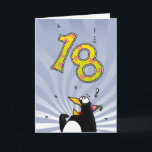18th födelsedag - pingvinöverrrakningkort kort<br><div class="desc">Förvåna någon gammala roterande 18 år med detta humoristiska födelsedagkort!</div>