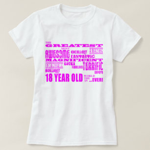 18th födelsedagar för flickor: Årig rosa störs T-shirt