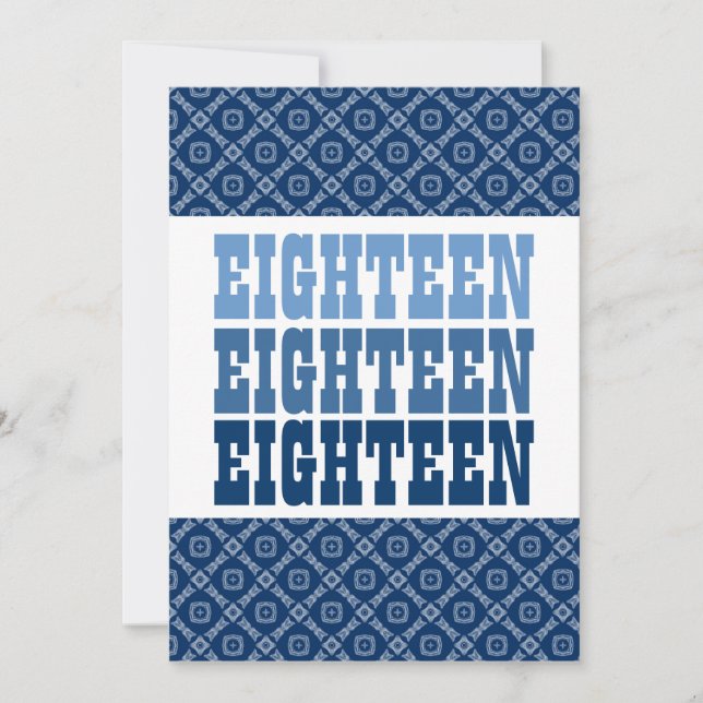 18th Födelsedagblåttdiamanter kvadrerar Ver 51g Inbjudningar (Framsida)
