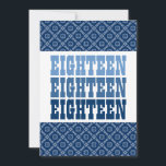 18th Födelsedagblåttdiamanter kvadrerar Ver 51g Inbjudningar<br><div class="desc">Skapa precis inbjudan som du önskar med diamanter för denna roliga blått och kvadrerar design.  Tillfoga ditt party specificerar på baksidaen av kortet.</div>