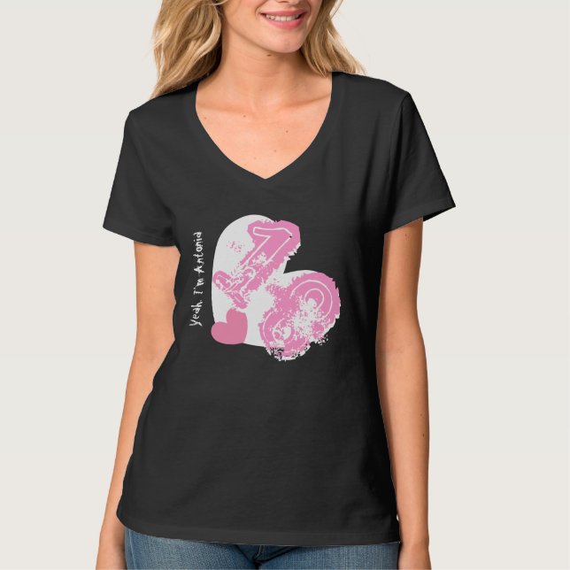 18th FödelsedagGrunge numrerar eller NÅGON SVART Tee (Framsida)