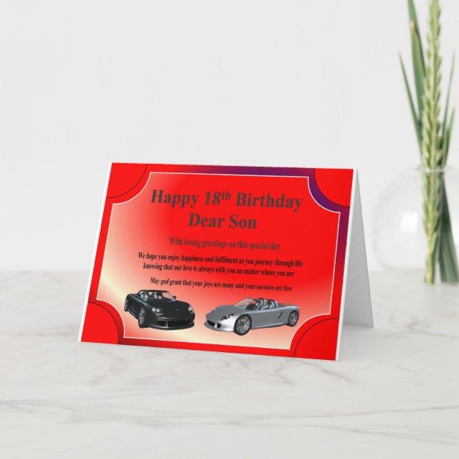18th Födelsedagkort för Son Kort (Framsida)