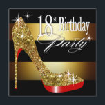18th födelsedagsfest för Glittery stilettrandar Inbjudningar<br><div class="desc">Om du gillar högklackar, ska du kärlek denna toppna gulliga trendig, snyggt, flickaktigt och glamorösa "Glittery* stilett" inbjudan för ett 18th födelsedagfirande. Använd orangen "skräddarsy den" knäppas för att tillfoga din egna text. Beställa dessa inbjudan på det metalliska papperet för is eller för champagne (det guld- metalliska papperet är mycket...</div>