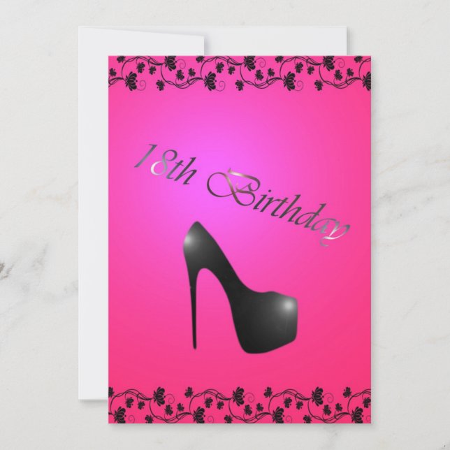 18th Födelsedagsfest inbjudan för flickor (Framsida)