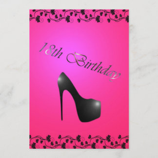 18th Födelsedagsfest inbjudan för flickor