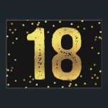 18th FödelsedagsfestFauxguld omkullkastar Inbjudningar<br><div class="desc">Den personifierade 18th födelsedagsfest inbjudan för tonårs- flickor med härligt fauxguld omkullkastar den grafiska bildergränsen för konfettiar. Omkullkastar chic moderna 18 fixad text med fauxguld verkställer på en klassikersvartbakgrund. Baksidaen av inbjudan är en flott svart med fauxguld omkullkastar polka dots och guld- anpassadetext. Om du behöver någon hjälp som skräddarsy...</div>