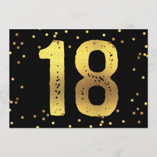 18th FödelsedagsfestFauxguld omkullkastar Inbjudningar