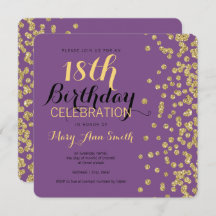 18th För Fauxglitter för födelsedag guld- lilor