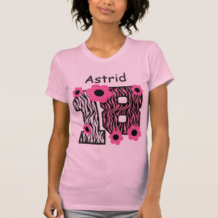 18th För sebraanpassningsbar för födelsedag ros T-shirt