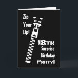 18th ÖVERRRAKNINGfödelsedagsfest inbjudan - Zipper<br><div class="desc">Detta är ett roligt överrrakningfödelsedagkort,  med dess zipper,  och "dra igen blixtlåset på din kant" som varnar! Matcha är frimärken också tillgängliga.  All text är anpassadet - tillfoga födelsedaggästens namn,  födelsedagår,  och partyet specificerar!  Att se mer av min födelsedagsfestkort,  satt i Zazzles sökande boxas:  jaclinartfödelsedagsfest inbjudan</div>