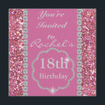 18th ROSA BLING-födelsedagsfest inbjudan<br><div class="desc">Trendiget med gnistrakristaller… tycker om denna showproppinbjudan…,  För all milstolpe TÄNKER födelsedagar eller årsdagar ROSOR!</div>