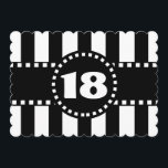 18th Svartvita randar W18A för födelsedagsfest Inbjudningar<br><div class="desc">18 eller några RUSADE svartvita randar W18A för årsfödelsedagsfest cirklar. Detta samtidaa mönster är en roligt långt som inviterar folks till ett födelsedagfirande för en roterande en arton för flicka. Du kan experimentera med olika pappra typer, genom att klicka på "den inbjudanalternativ" fliken på övrerighthanden, tränga någon. Jag rekommenderar denna...</div>