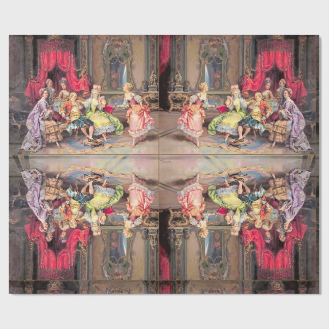 18th Vintage för århundradeplatsantikvitet Presentpapper (Platt)