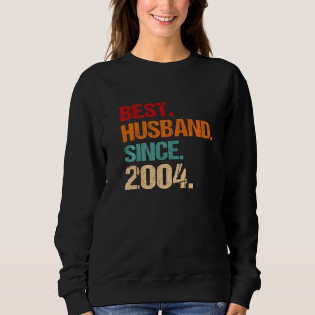 18th Wedding Anniversary Best Husband Since 2004 F T Shirt (Framsida)